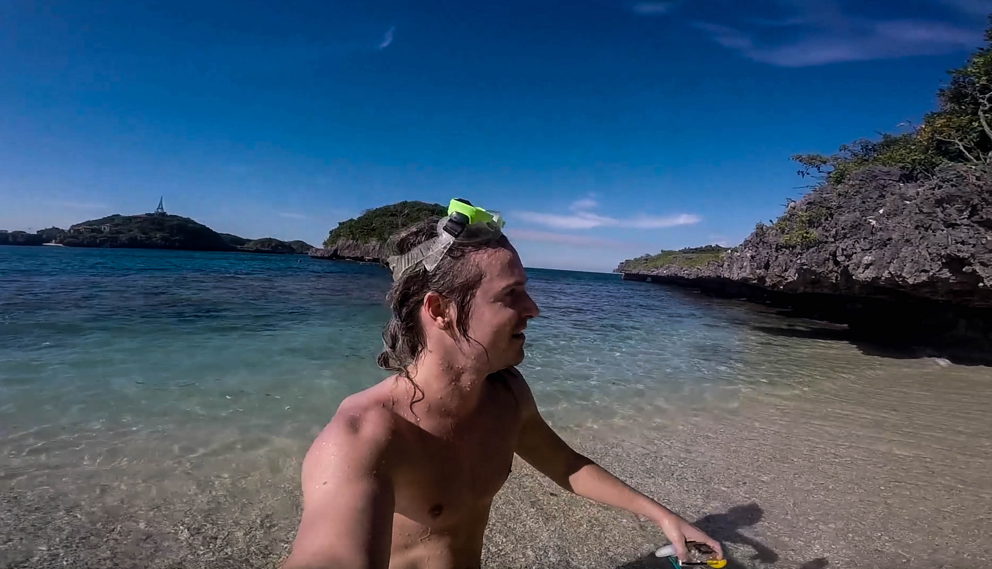 arriving at the beach of Old Scout Island in hundred islands pangasinan philippines